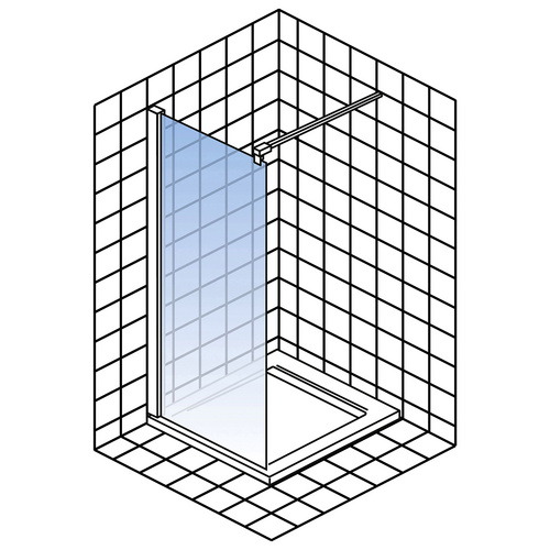 Thumbnail - SCHULTE Duschwand »Alexa Style 2.0«, BxH: 140 x 200 cm, ESG, Walk-In, Ecke - schwarz