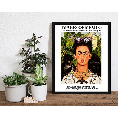 ANY IMAGE Digitaldruck »Frida Kahlo, Mexico«, Rahmen: Buchenholz, Schwarz