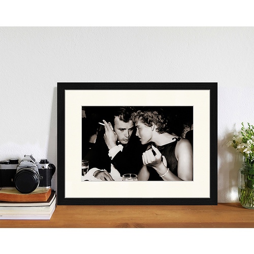 ANY IMAGE Digitaldruck »James Dean und Ursula Andress«, Rahmen: Buchenholz, Schwarz