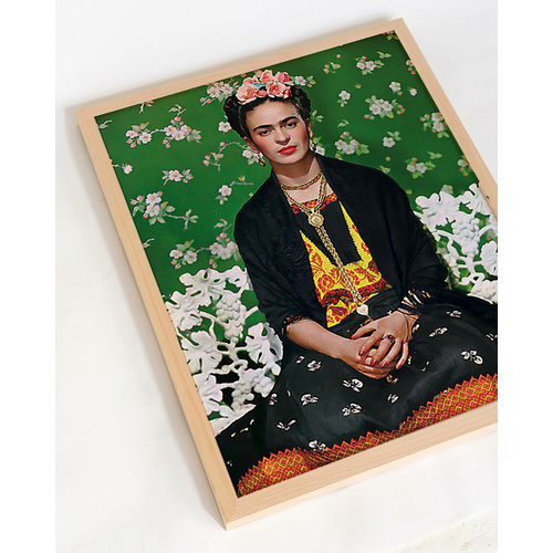 ANY IMAGE Digitaldruck »Frida Kahlo, Vogue Magazin«, Rahmen: Buchenholz, natur - braun