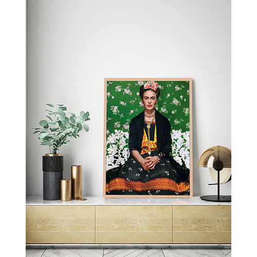 ANY IMAGE Digitaldruck »Frida Kahlo, Vogue Magazin«, Rahmen: Buchenholz, natur - braun