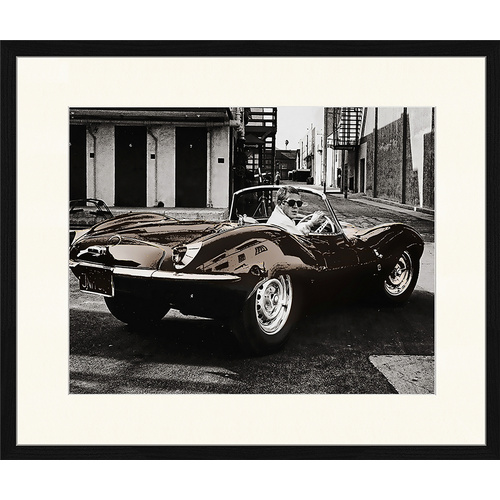 ANY IMAGE Digitaldruck »Steve McQueen, Jaguar E Type«, Rahmen: Buchenholz, Schwarz