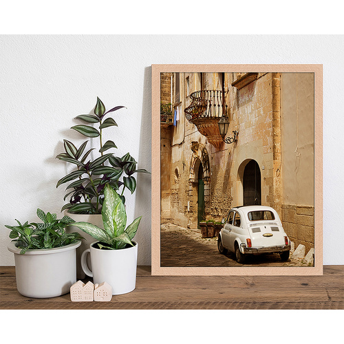 Thumbnail - ANY IMAGE Digitaldruck »Fiat«, Rahmen: Buchenholz, natur - braun