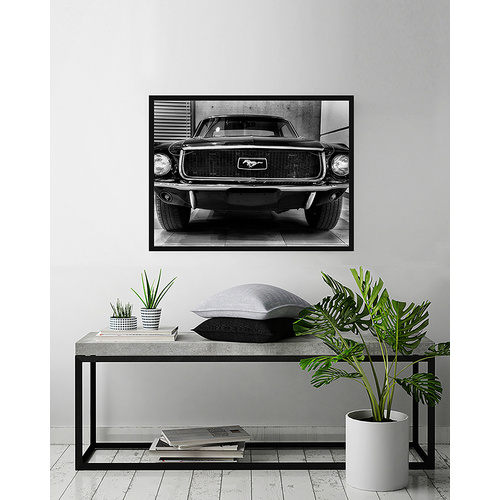 ANY IMAGE Digitaldruck »Ford Mustang«, Rahmen: Buchenholz, Schwarz