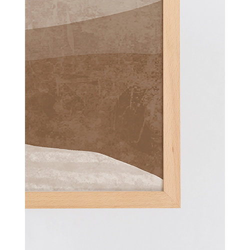 Thumbnail - ANY IMAGE Digitaldruck »Landschaft in Beige«, Rahmen: Buchenholz, natur - braun