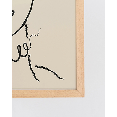 Thumbnail - ANY IMAGE Digitaldruck »Linien Kunst Frau II«, Rahmen: Buchenholz, natur - braun