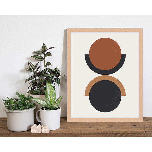 Thumbnail - ANY IMAGE Digitaldruck »Geometrische Kunst I«, Rahmen: Buchenholz, natur - braun