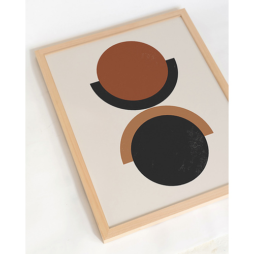 Thumbnail - ANY IMAGE Digitaldruck »Geometrische Kunst I«, Rahmen: Buchenholz, natur - braun