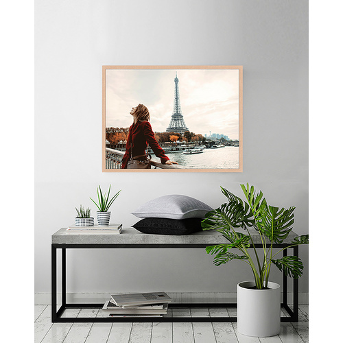 Thumbnail - ANY IMAGE Digitaldruck »Paris«, Rahmen: Buchenholz, natur - braun