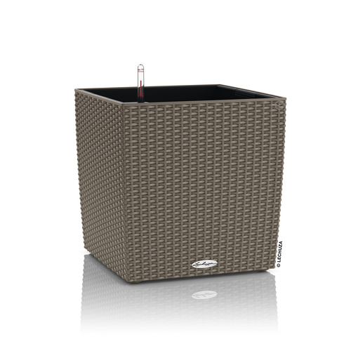 Lechuza Pflanzgefäß Cube Cottage 30 cm x 30 cm x 30 cm Sandbraun