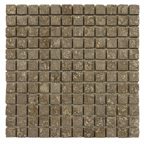 WOHNRAUSCH Mosaikmatte BxLxH: 30,5 x 30,5 x 1 cm, Fliesengröße: 2,3 x 2,3 cm, Travertin, braun/beige