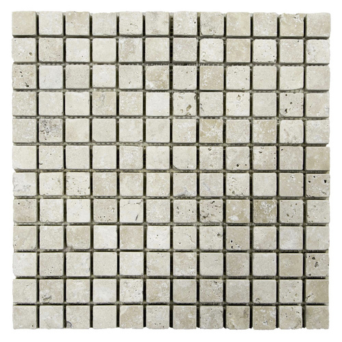 WOHNRAUSCH Mosaikmatte BxLxH: 30,5 x 30,5 x 1 cm, Fliesengröße: 2,3 x 2,3 cm, Travertin, beige