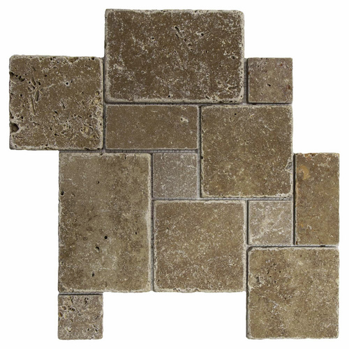 WOHNRAUSCH Mosaikmatte BxLxH: 35 x 35 x 1 cm, Travertin, braun/beige, Mini Römischer Verband