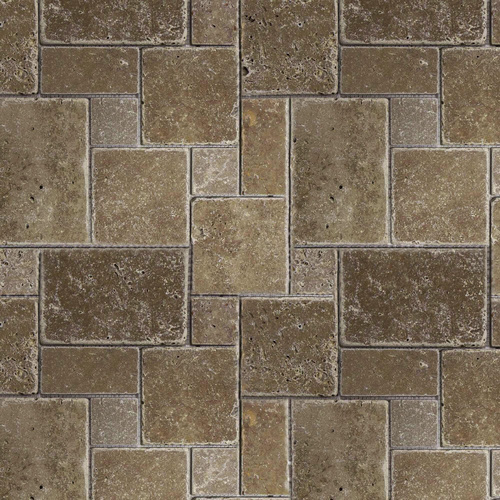 WOHNRAUSCH Mosaikmatte BxLxH: 35 x 35 x 1 cm, Travertin, braun/beige, Mini Römischer Verband