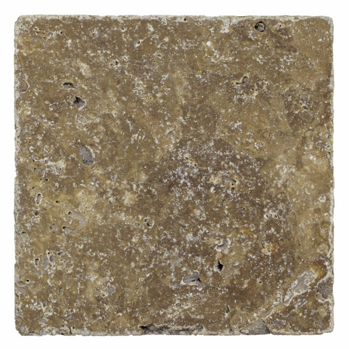 Thumbnail - WOHNRAUSCH Wand- und Bodenfliese »Keona Brown«, LxBxH: 10 x 10 x 1 cm, (0,5 m²), Travertin, braun/beige, matt, getrommel...