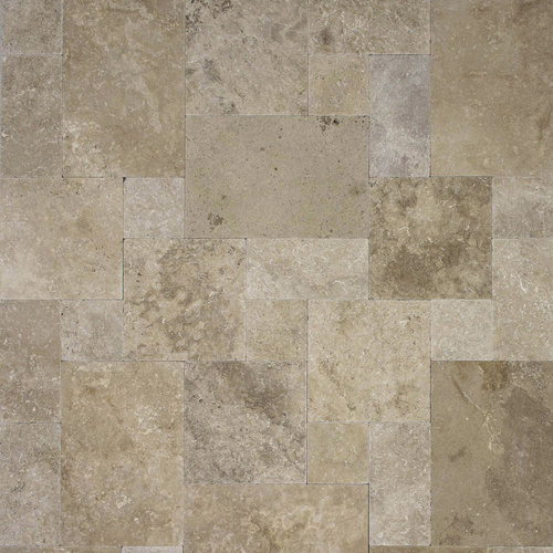 Thumbnail - WOHNRAUSCH Terrassenplatten »Tosca Classic«, 0,74 m², Römischer Verband, Travertin, beige/gelb/braun/grau
