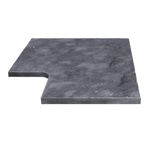 Thumbnail - WOHNRAUSCH Beckenrandsteine »Pandora Blue«, LxBxH: 61 x 61 x 3 cm, Kalkstein, grau/blau, 1 Eckstück, gefast - grau | bla...