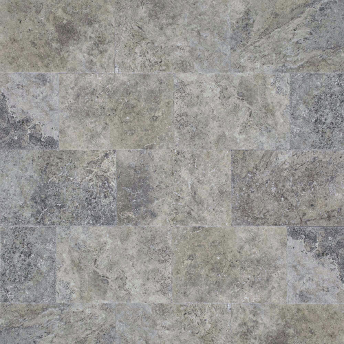 Thumbnail - WOHNRAUSCH Wand- und Bodenfliese »Mudra Grey«, LxBxH: 61 x 40,6 x 1,2 cm, Travertin, grau/beige, matt, getrommelt - grau...