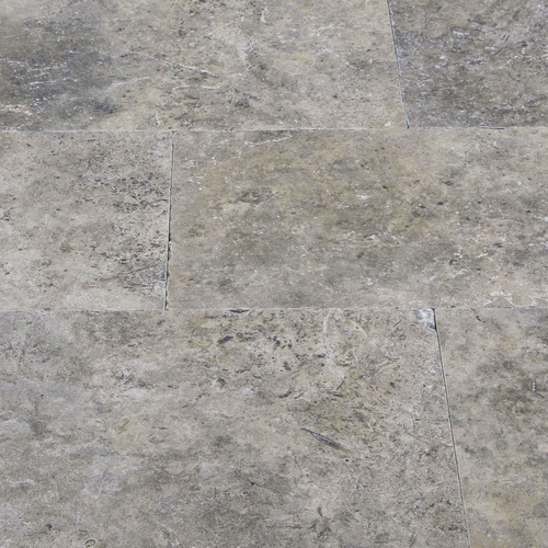 Thumbnail - WOHNRAUSCH Wand- und Bodenfliese »Mudra Grey«, LxBxH: 61 x 40,6 x 1,2 cm, Travertin, grau/beige, matt, getrommelt - grau...