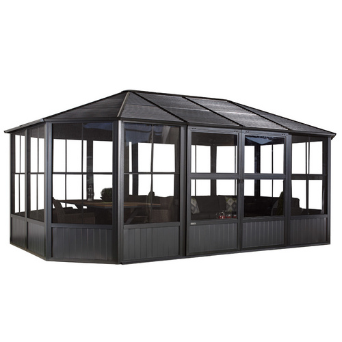 SOJAG Pavillon, rechteckig, BxT: 594 x 384 cm – grau