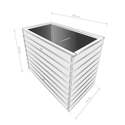 Thumbnail - Westmann Hochbeet, 130x70x90cm natur, Fichtenholz - braun