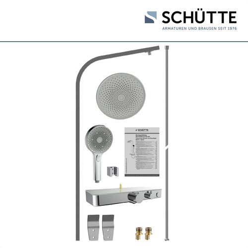 SCHÜTTE Überkopfbrause-Set »Samoa Rain«, chromfarben, Ø: 26 cm, BxHxT: 350 x 1180 x 500 mm - braun