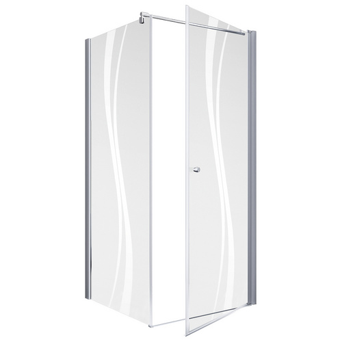 Schulte Eckdusche mit Drehtür Alexa Style 2.0 teilgerahmt, Liane-Dekor, 90 x 192 x 90 cm