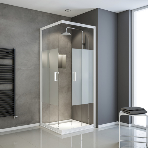 Schulte Eckdusche Sunny, BxT: 90x90 cm, Einscheibensicherheitsglas, Umlaufende Aluminium Profile