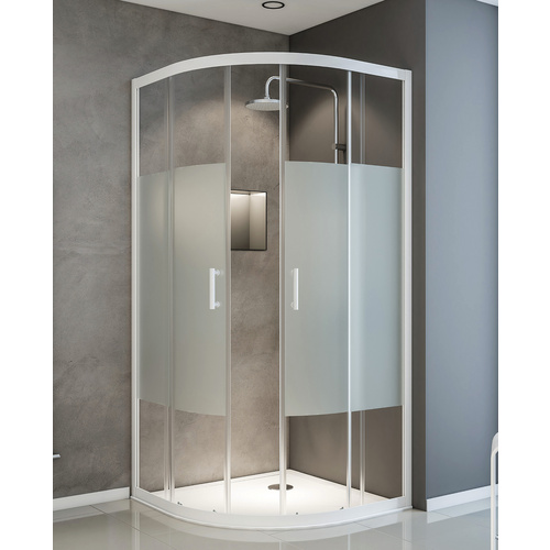 Schulte Runddusche Sunny 90 x 90 x 190 cm, alpinweiß, Dekor Dezent light