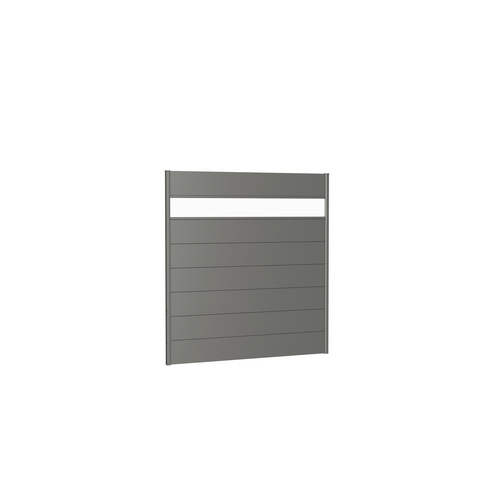 Biohort Grigio Chiaro Sichtschutzelement Silber (Silberfarben, Metallic), H:182cm L:180cm, Stahlblech, Zaunelemente, 7 Metall-Paneele, 1 Acrylglas-Paneel Und 2 - Image 4