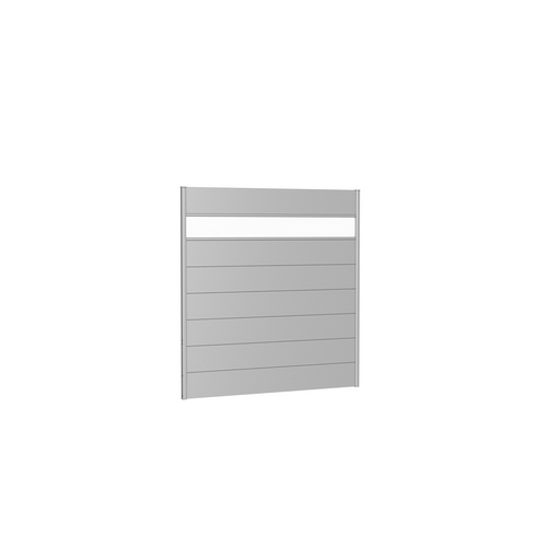 Biohort Hellgrau Sichtschutzelement Silber (Silberfarben, Metallic), H:182cm L:180cm, Stahlblech, Zaunelemente, 7 Metall-Paneele, 1 Acrylglas-Paneel Und 2 - Image 4