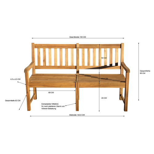 GRASEKAMP Gartenbank »Korsika«, holz|p...