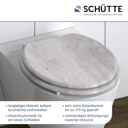 SCHÜTTE WC-Sitz »LIGHT WOOD«, MDF, oval, mit Softclose-Funktion - braun