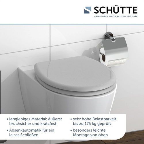 SCHÜTTE WC-Sitz »GREY«, duroplast, oval, mit Softclose-Funktion - grau