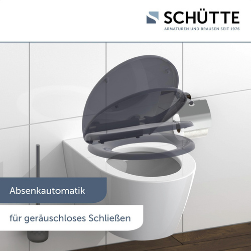 SCHÜTTE WC-Sitz »ANTHRAZIT«, duroplast, oval, mit Softclose-Funktion - grau