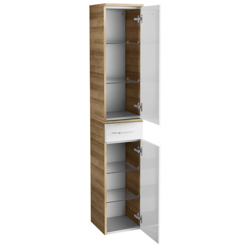 Thumbnail - FACKELMANN Hochschrank »MILANO«, Asteiche/weiss, 2 Türen, BxHxT: 30,2 x 165,2 x 32 cm