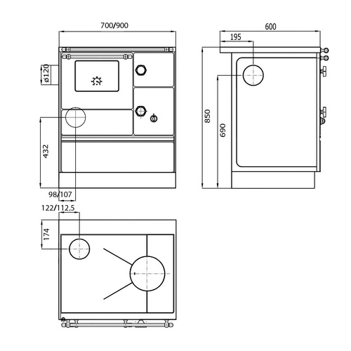 WESTMINSTER Holzherd »K176A«, Stahl, 5...