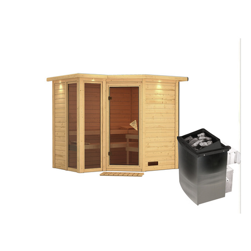 KARIBU Sauna »Kunda«, inkl. 9 kW Sauna... KARIBU Sauna »Kunda«, inkl. 9 kW Sauna...