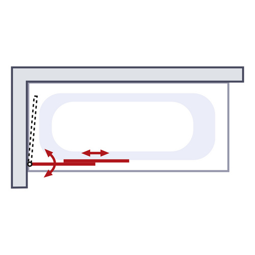 Thumbnail - SCHULTE Badewannenfaltwand »Komfort«, B x H: 118 x 140 cm - weiss