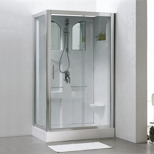Schulte Komplettdusche mit Schiebetür Malta vollgerahmt, weiß, 120 x 210 x 80 cm