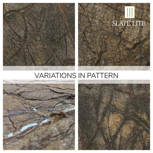 Thumbnail - SlateLite Marmorsteinfurnier »Rainforest Brown«, bunt, Leicht-Schiefer - grau