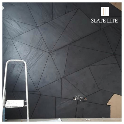 SlateLite Schieferfurnier »Terra Noir Diagonal«, bunt, Leicht-Schiefer - grau