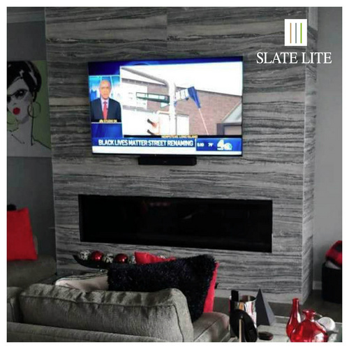 Thumbnail - SlateLite Marmorsteinfurnier »Bright Creek«, bunt, Leicht-Schiefer - grau