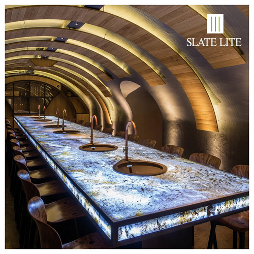 Thumbnail - SlateLite Schieferfurnier »Translucent Falling Leaves«, bunt, Leicht-Schiefer - grau