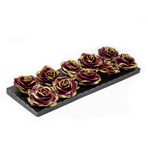 Flowerbox Wachsrose – goldfarben