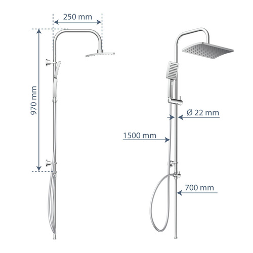 SCHÜTTE Überkopfbrause-Set »MALLORCA«, chromfarben, wassersparend, Ø: 32 cm - braun