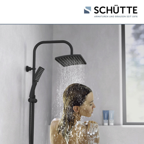 SCHÜTTE Überkopfbrause-Set »MALLORCA«, mattschwarz, wassersparend, Ø: 32 cm