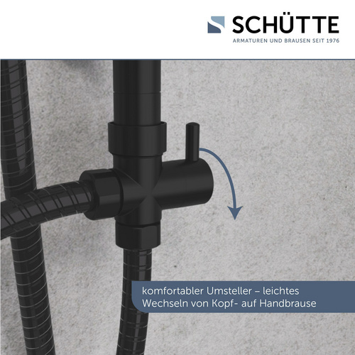 Thumbnail - SCHÜTTE Überkopfbrause-Set »MALLORCA«, mattschwarz, wassersparend, Ø: 32 cm