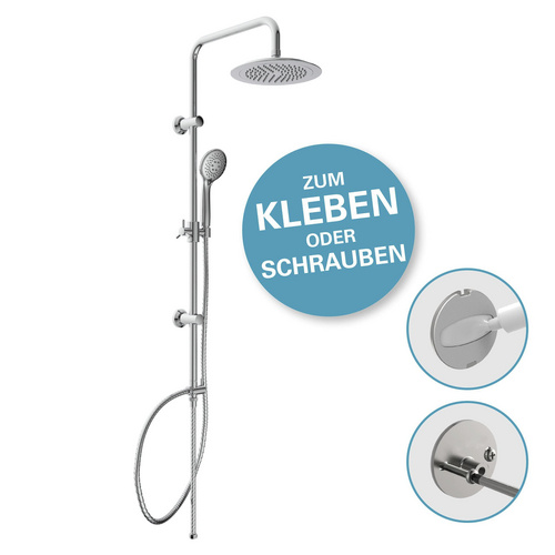 Eisl Überkopfbrause-Set, chromfarben, Ø: 24 cm – braun