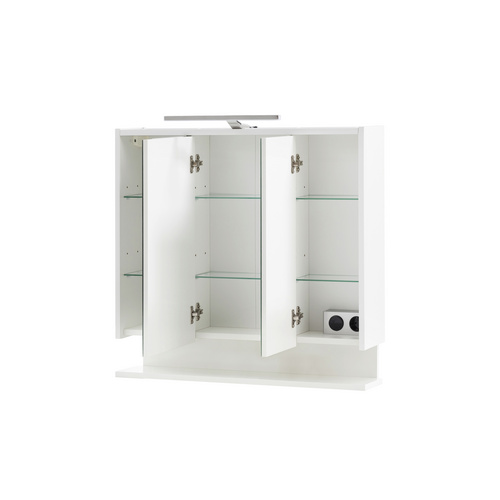 Thumbnail - SCHILDMEYER Spiegelschrank »Flag«, HxT: 71,4 x 16 cm, 3-türig, weiß glänzend - weiss